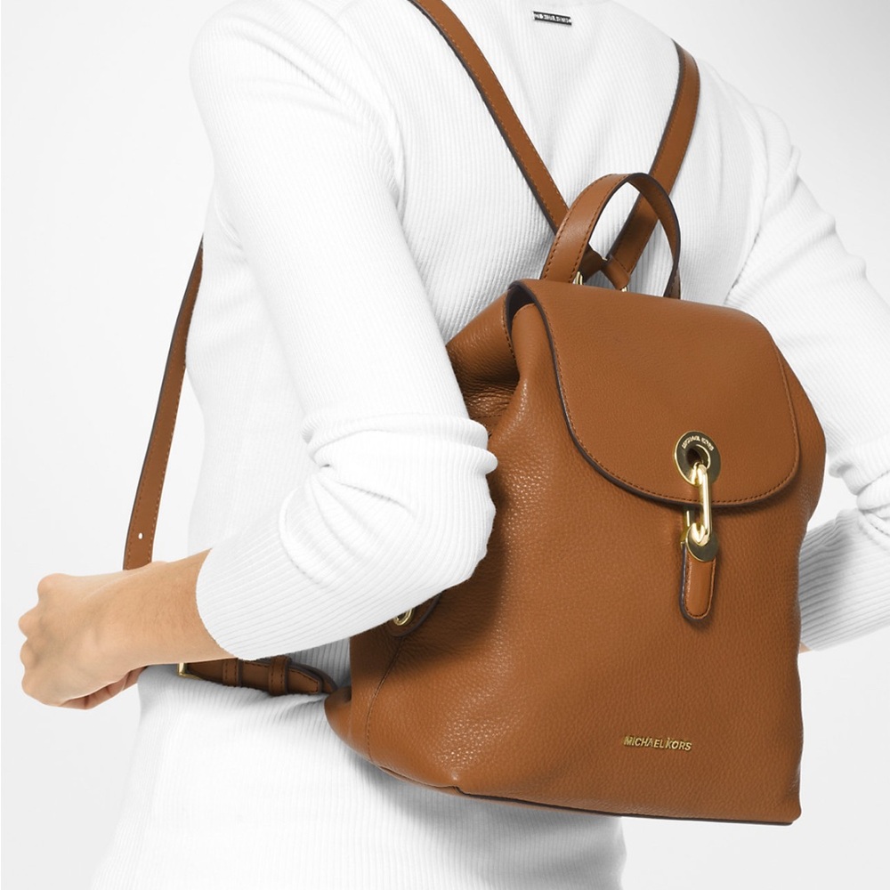 Michael Kors Raven Medium Backpack Pebbled Leather with Dust Bag